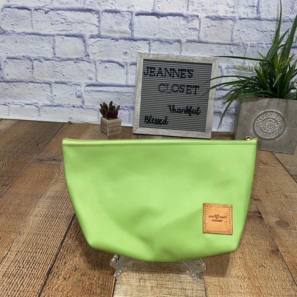 Jon Hart Grande Travel Cosmetic Bag “heather” good preowned lime green